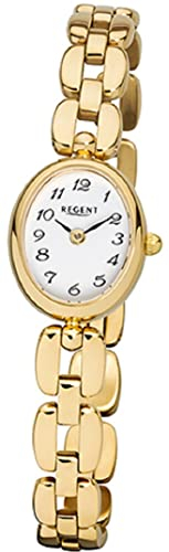 Ringband Damenuhr oval Regent F-1406 IPG vergoldet