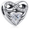 BEEUVIP Damen Unendlichkeit Liebe Herz April Geburtsstein Charm Anhänger für Armband 925 Sterling Silber Geburtsstein Charms Beads passend für Armband