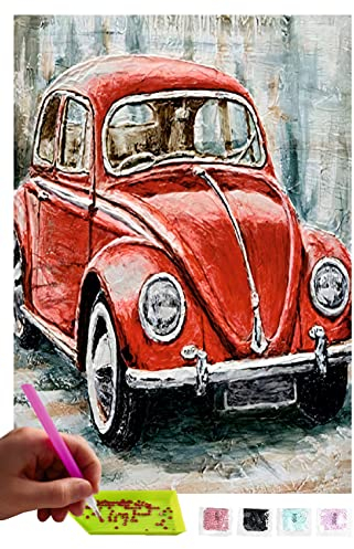 MISHBAY Diamond Painting Autos - 30x40cm Diamond Painting Erwachsene - Diamant Painting Bilder Wagen - DIY 5D Satz Wand Dekor Diamantstickerei