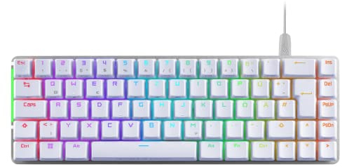 ASUS ROG Falchion Ace WHT RGB Gaming Tastatur (Deutsches Layout, 65% Formfaktor, Touch-Panel, mechanische ROG NX Red Switches, 2X USB-C Anschlüsse, ergonomisch, Aura Sync, Tastaturabdeckung, weiß)