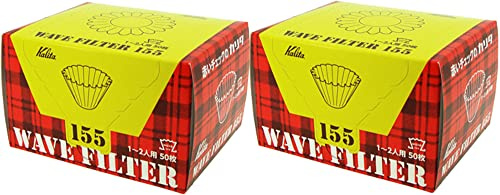 Kalita Wave Series KWF-155#2211 Coffee Filter, White, For 1-2 People, 50 Sheets x 2 Packs