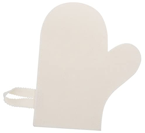 Bade-Sauna-Handschuhe Filzhandschuh Damen & Herren Hitzebeständig Weiß/grau 1 Paar