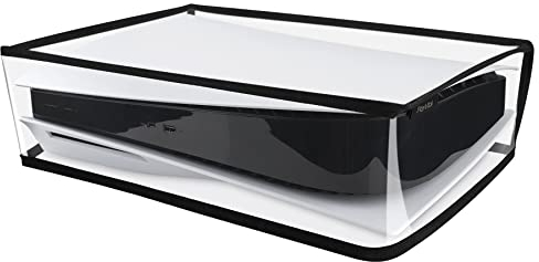 PlayVital per ps5 Cover Copertura Antipolvere Coperchio Orizzontale Custodia Protettiva Impermeabile per Playstation 5 Console Disc&Digital Edition,Trasparente