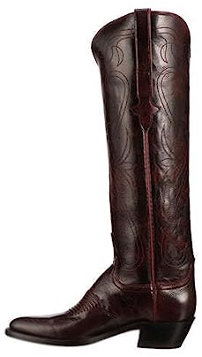 YHANNI Stivali lunghi da uomo di equitazione scarpe equestri, stivali da equitazione classici in pelle, moda impermeabile blocchetto tacco occidentale stivali per il turismo, sport,Brown-46