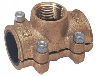 GEBO Dichtschelle zum Abdichten von Löchern, Rissen, Korrosionsstellen - Zweiteilige Renovierungsklammer - Rohrschelle aus Messing - Gold - MB 28x3/4''