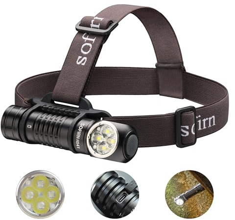 weneasker Sofirn HS41 Lampe frontale, 4000 lumens, portée d'éclairage 325 m, lampe de poche LED rechargeable USB C, 9 modes, avec batterie, pour la course, le jogging, la pêche, le camping