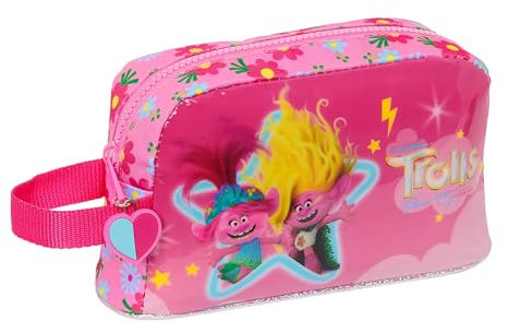 Safta TROLLS 3 Thermo-Frühstücksständer, Thermoskanne, Tasche, Qualität und maximale Widerstandsfähigkeit, Lebensmittelhalter, Erholung, 21,5 x 6,5 x 12 cm, Rosa, Rosa, Estándar, Casual