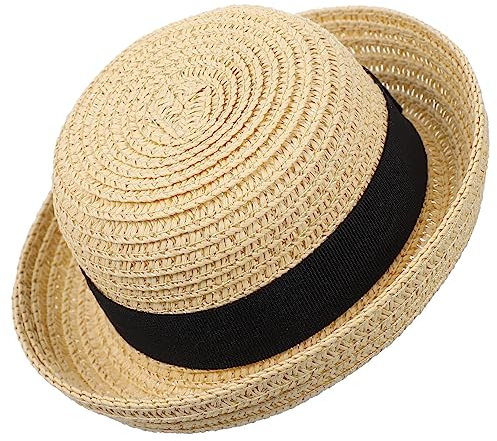 Toyvian 1stk Puppe Strohhut Mini-Craft-Hut Puppenmütze Selber Machen Puppe Partyhut Mini-haushut-Dekoration DIY Puppen Verkleiden Sich Handgestrickter Strohhut Ländlich Zylinder Kind