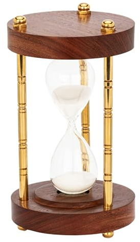 NKlaus Nautische Sanduhr 3 Säulen Messing/Holz 3min. 13 x 7,5 m Zeitmesser Maritime Deko 14983