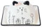 BURLOE Beurrier en Céramique, avec Couvercle Récipient Plaque Support Cuisine Couvert Chat avec Valise Organisateur Couverture Bande Dessinée Dessert Bol en Porcelaine,Blanc