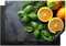 KitchenYeah© Herdabdeckplatte Einteilig Induktionsmatte Küche Abdeckung Ceranfeld Herd Abdeckplatte Deko Vinyl Matte Aufrollbar Obst - Grau - Konkret - Orange - Pflanzen - 76x51 cm