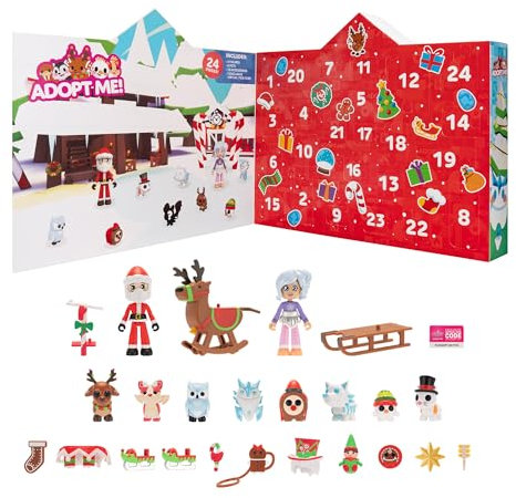Adopt Me! AME0174 - Adventskalender, 24 Überraschungen inkl. Tieren, Figuren und exklusivem virtuellen Code