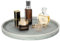 Shinowa Bandeja Redonda para Baño, Bandeja Decorativa de Resina para Tocador, Organizador de Joyería, Bandeja de Baño para Velas, Jabón, Champú para Dormitorio, Cosméticos, Gris Tinta Mate