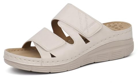 Ortho+rest Femme Sandales Arche Support Slide Orthopédique de Marche Orthopédiques Sandales(Beige,37)