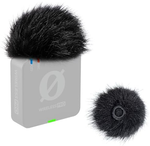 SUNMON Pop Filter for Rode Wireless Pro Microphones, Microphone Cover for Rode Wireless Pro, Fluffy Windscreen for Wind and Background Noise Reduction(2PC)