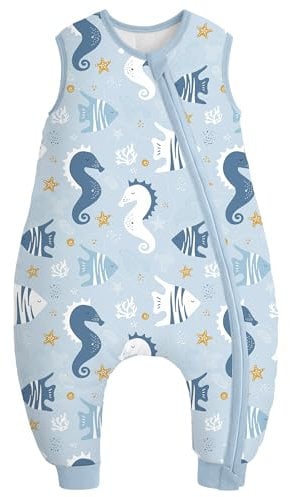 Yoofoss Baby Schlafsack mit Füßen 2pack (2.5 Tog-Seepferdchen (1er Pack), 90cm/3-4 Jahre)