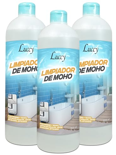 Limpia Moho y Manchas de Humedad 3x1 Litro | Spray Antimoho para Pared, Baño, Ventanas, Armarios, Superficies