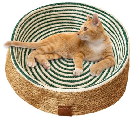 Kleines Haustierbett, gemütliches Kätzchenbett, Katzenkratzbett, Katzenkratzliege, Haustier-Schlafcouch, Katzenkratzbett, Rattan-Katzenliege, Weiden-Hundebetten, gemütliche Couch für Tiere