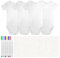 KASURE 4-teiliges Set Lätzchen Zum Bemalen, Baby Strampler Für Baby Party Spiele, 7 Wasserlösliche Stoffstifte Und 16 Zeichenvorlagen Zur Verwendung Als Lätzchen Bemalen Babyparty