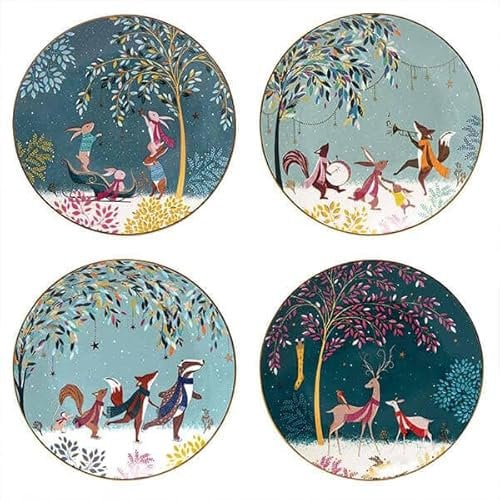Sara Miller London Woodland Tales Set mit 4 Tellern, sortiert