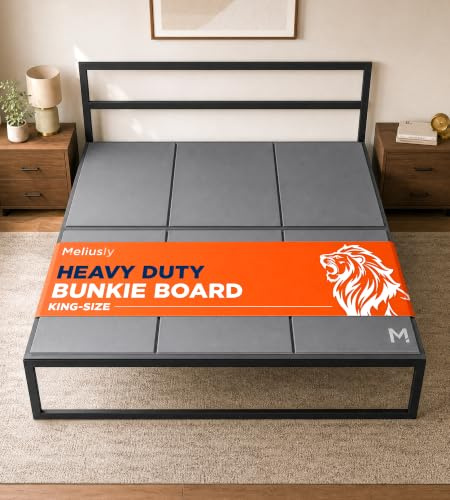 Meliusly Heavy Duty Bunkie Board King Size (76x80) - Non-Slip Breathable Bed Support Board for Slatted Bed Frame, Anti-Sag Under Bed Support, Noise Minimizing Moisture Resistant Bed Board