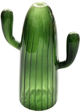 Kingke Vaso in vetro a forma di cactus, decorazione per la stanza, trasparente, per piante idroponiche, piccolo vaso decorativo per scrivania, ornamento per compleanno