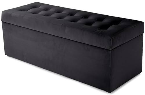 MG Design Polsterhocker 45 x 120 cm Dunkelgrau mit großem Stauraum (ca. 140 L), bis 300 kg belastbar, weich mit dezentem Schimmer, pflegeleicht – Wohnbereich, Schlafraum & Flur