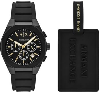 Armani Exchange Montre pour Homme, Mouvement chronographe à Quartz et boîtier de 42 mm avec Bracelet en Silicone