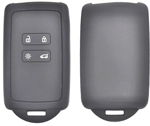 Lot de 2 coques de clé de voiture en silicone XUKEY pour Renault Kadjar Talisman pour Renault Captur Coque de clé de voiture 4 boutons pour Renault Espace V 2016 2020