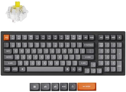 Keychron K4 Max - Teclado mecánico inalámbrico QMK con diseño del 96%, ANSI 100 teclas Bluetooth/2.4 GHz/cableado con retroiluminación RGB, teclado para juegos Super Banana Switch intercambiable en