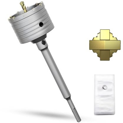 METOTY 82mm Bohrkrone Hohl Lochsäge-dosenbohrer，mit SDS Plus Adapter 220 mm Bohrkrone Steckdose，für Mauerwerk, Ziegel, Beton, Zement, Stein Concrete hole saw