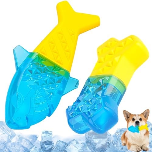 dellyy 2Pcs Juguetes Masticables Refrescantes para Perros, Juguetes Congelados, para Limpiar los Dientes y Refrescar a los Perros, para Perros Pequeños y Medianos