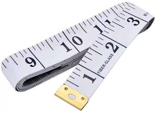 Dual Sided Measure Tape for Body, Waist, Bra, Weight Loss, Art & Craft Fabric Measuring Tape Inches & Centimeters – Flexible Fiber Glass Ruler for Sewing, Tailoring, and Clothing – 60in/150cm White