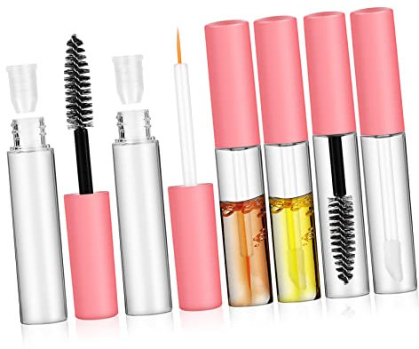 Homoyoyo Leere Mascara Tuben 6 Stück Klein Auslaufsichere Kosmetikbehälter Mit Bürste Lippen Und Eyeliner Spender Für Reisen Und Alltag