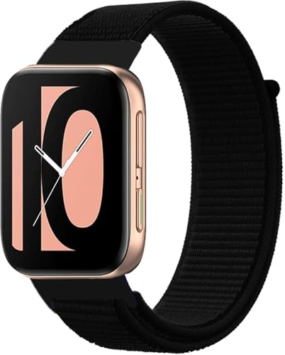 FYISWHO Breathable Sport Armband für OPPO Watch 41mm, Nylon Armbänder Uhrenarmband, Ersatzarmband für OPPO Watch 41mm (Black)