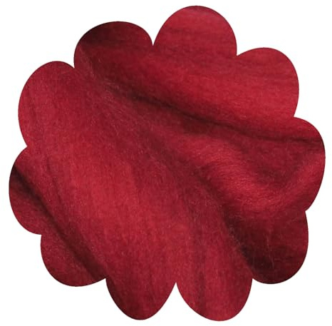 Deutsche Merinowolle Filzwolle rot 25g Merino, nassfilzen, trockenfilzen, Märchenwolle, Spinnwolle, Spinnfasern, Wolle zum spinnen, filzen, basteln (purpur rot)