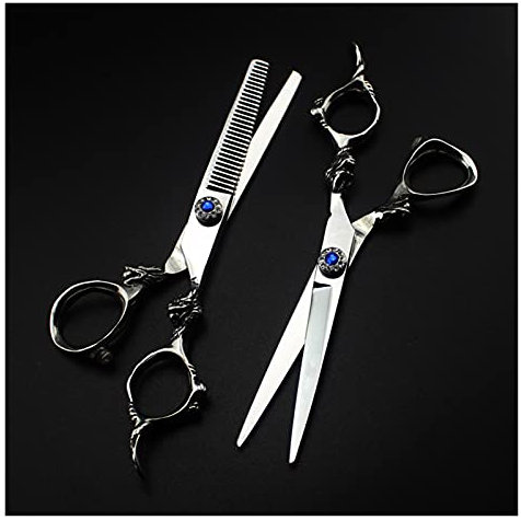 Tijeras para cortar el cabello de 6 pulgadas, tijeras para entresacar el cabello, tijeras de peluquero, tijeras de peluquero, tijeras de peluquería domésticas, kit de corte de cabello(Conjunto-Q)