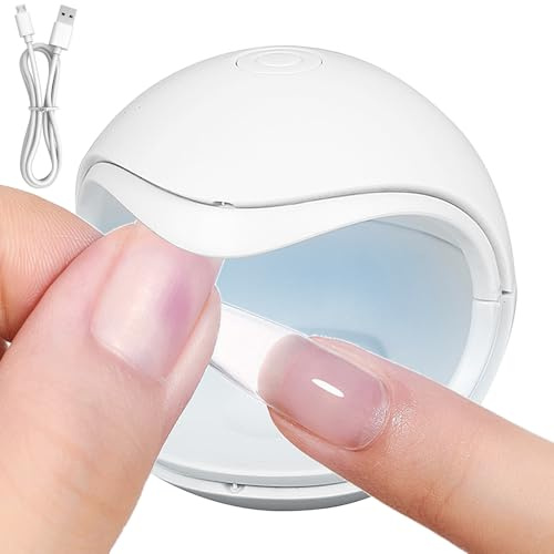 Shengxi Portable Mini UV LED Nail Lamp, UV Light Nail Dryer Gel Nails Polish UV Nail Dryer LED Light Sources Nail Curing Machine with 2 Timers (60s/120s) for Semi Cured Gel Nail Strips