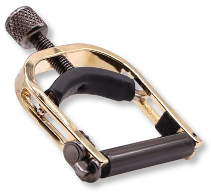 Paige Banjo-Kapodaster für 5 Saiten, Mandoline und Ukulele – handgefertigt in den USA von Paige | Premium-Kapodaster für Banjo, Mandoline und Ukulele (Gold Nickel)