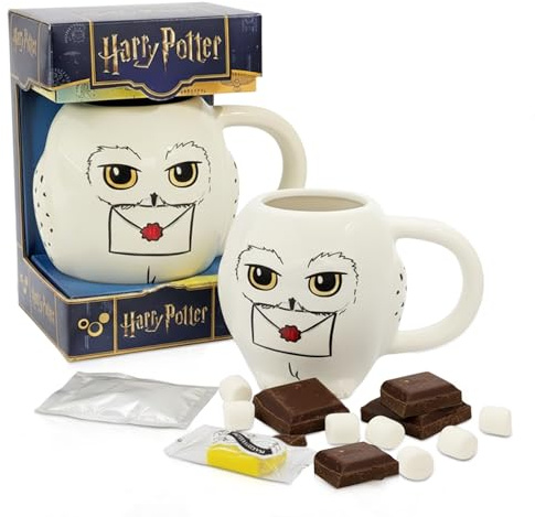 Blue Tree Harry Potter Mug & Hot Chocolate Gift Set - Ceramic Mugs with Colour Changing Hot Chocolate Drink. Harry Potter Gifts for Stocking Fillers, Christmas Gifts for Kids (Hedwig)