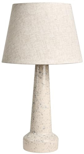 Beliani Tischlampe Keramik mit Stoffschirm hellbeige moderner Stil Humuya