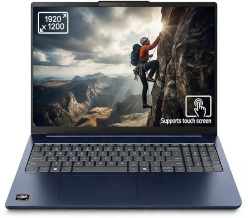 Lenovo IdeaPad Slim 5 16 WUXGA 1920x1200 IPS Touchscreen Laptop 6-Core AMD Ryzen AI 5 340 32GB DDR5 2TB SSD AMD Radeon 840M GPU Shared WF7 Backlit KB 1080p + IR Camera Win10 Home w/ONT 32GB USB