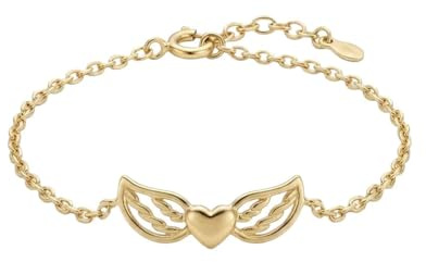 Suzan Gold® 375 Echtgold Armband Damen mit Herz und Engelsflügel Motiv filigrane Kette verstellbar elegant Geschenkidee AngelHearta