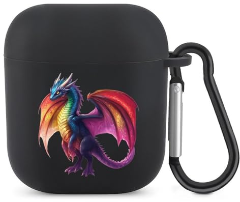 Transgender Dragon Compatible with Airpods 1&2 Case Cover Soft TPU Protective Cover with Hanging Buckle