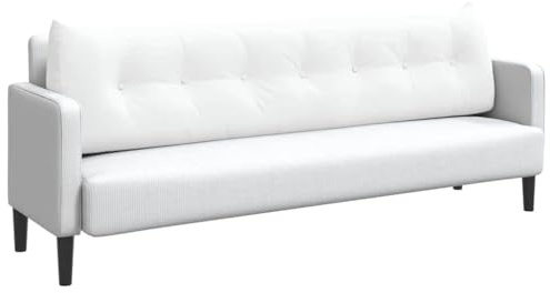 vidaXL Rücken Kissen Weiß 200 x 24 x 50 cm Stoff, Wohnzimmer, modernes Komfortkissen, ergonomische Rückenstütze, weiches Textildekor, gemütlicher Sitz