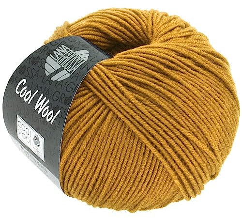 LANA GROSSA Cool Wool Uni | Extrafeine Merinowolle waschmaschinenfest und filzfrei | Handstrickgarn aus 100% Schurwolle (Merino extrafein) | 50g Wolle zum Stricken & Häkeln | 160m Garn FB 2035