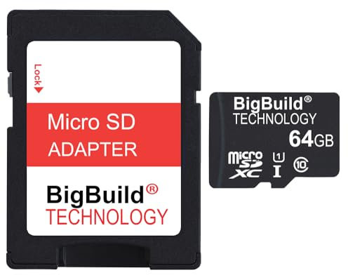 BigBuild Technology 64Go Ultra Rapide Class 10 80Mo/s MicroSD SDXC Carte mémoire pour Sony Xperia E6653 Mobile, Adaptateur SD Inclus