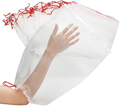ENPOINT Fruit Protection Bags for Fruit Trees, 50 PCS 18x12 Inch Garden Insect Netting Bag with Drawstrings, Protect Plants, Tomato, Apple, Peach Trees from Bugs Birds
