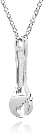 Jinlou Tool Wrench Urn Pendant Necklace for ashes Sterling Silver Keepsake Memorial Cremation Jewelry Urn Necklace for Human/Man/Women