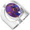 Jeweloporium 925 Silber Ringe für Damen Kupfer Lila Türkis Edelstein Boho Silber Ringe Größe 68(21.6) Weihnachten - Geschenk Handgefertigt Schmuck